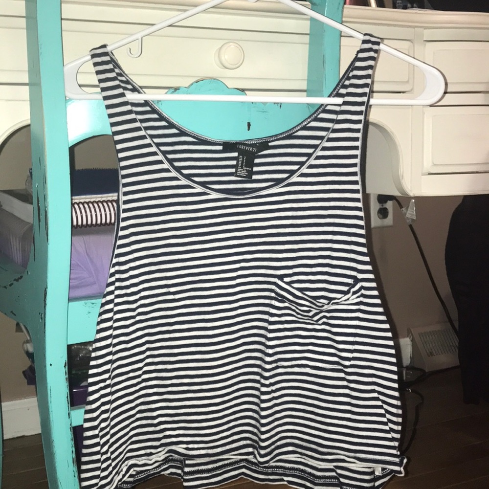 Forever 21 nautical crop top tank